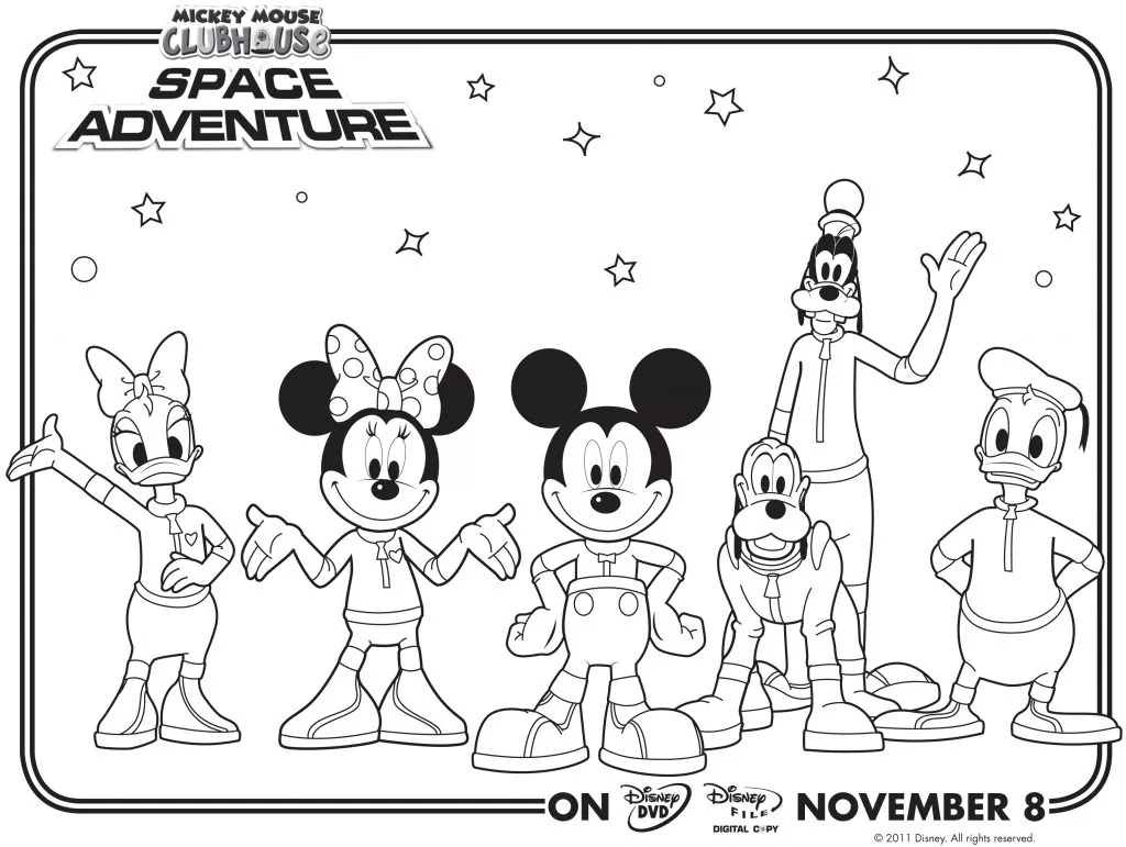 Mickey Mouse Clubhouse: Space Adventure Coloring Page